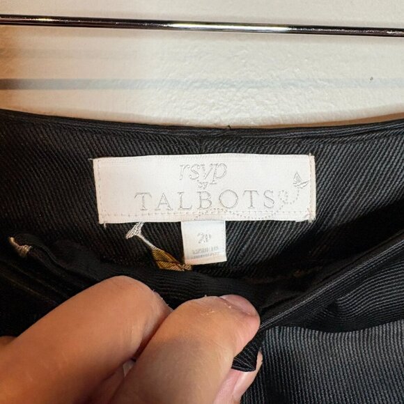 Talbots RSVP Black Cheers Champagne Glass Jacquard Tailored Ankle Pants - Picture 4 of 6